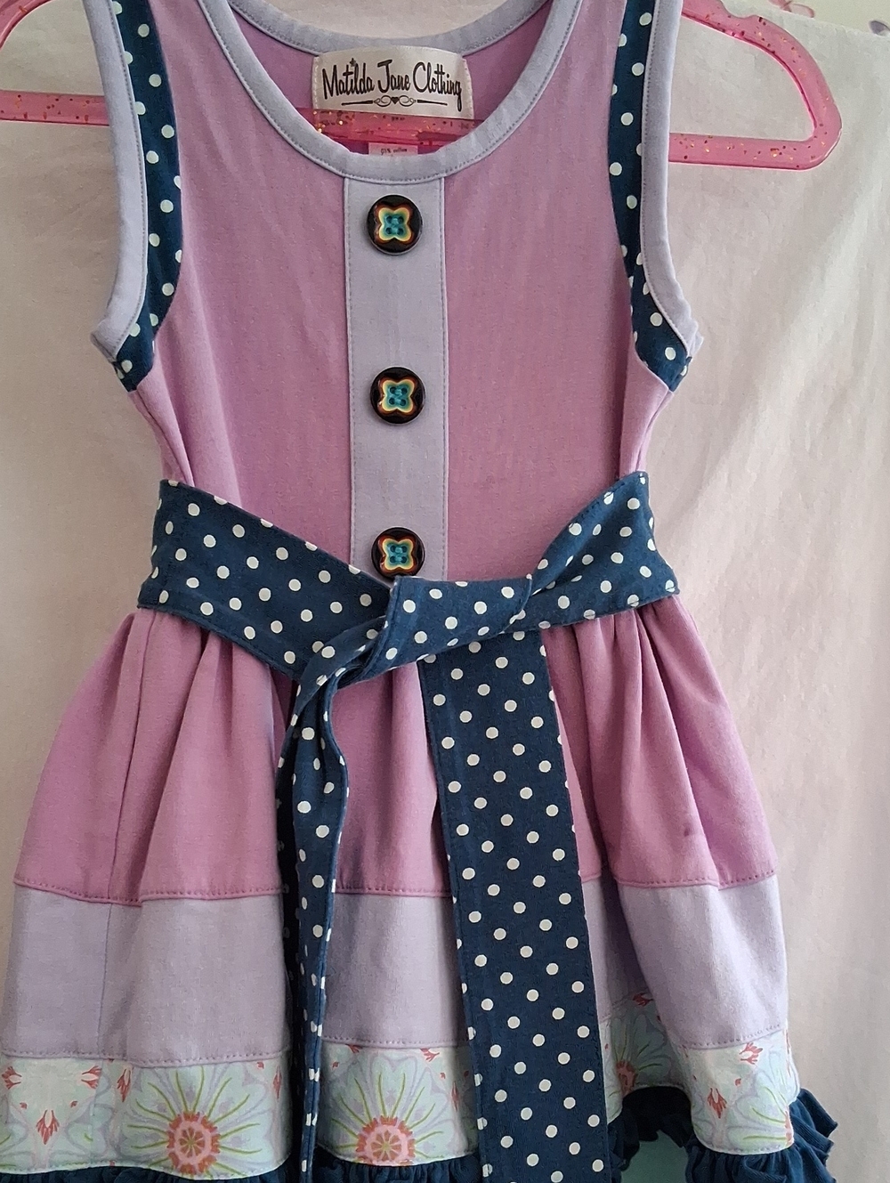 Beautiful 12 Months Mathilda Jane Dress Navy & Mint Polka Dot Girls Dress